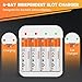 4 Pack Rechargeable 1.5V AA Size Lithium Batteries for Blink Camera, Long-Lasting Double A Battery 2600mWh with 2H Fast Charger (4 Bay Independent Slot)
