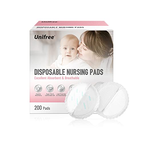 Image of Unifree Disposable Nursing Pads, Breast Pads for Breastfeeding, Superior Absorbency&Ultra Soft Leakproof Design, Postpartum Essentials,200 Count