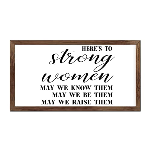Panneau en bois citation inspirante féministe pour décoration de salon chic