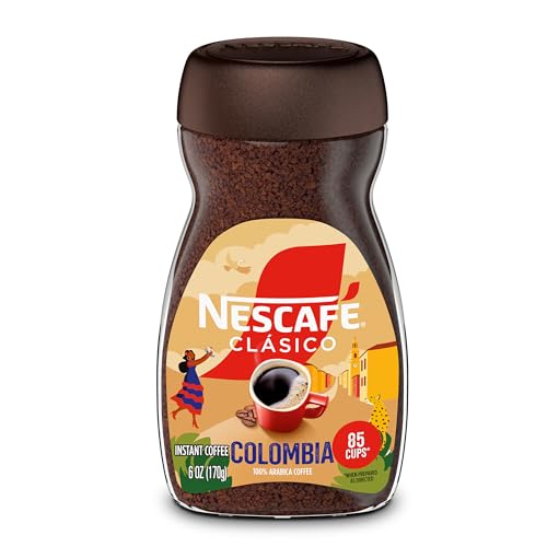 NESCAFÉ CLÁSICO Instant Coffee, Medium Roast Coffee, Colombia, 1 Jar