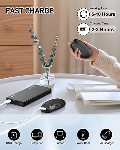 Kiclbd Hand Warmers Rechargeable,2 In 1 Electric Portable Pocket Warmer 4000Mah With 3 Heat Levels, 10 Hrs Long-Lasting Reusable Hand Heater Great For Outdoor Sports, Camping, Winter Warm Gifts #TOP5