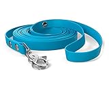 SNOOT 5m Schleppleine, Hundeleine, Handschlaufe, Cyan-Blau, sehr stabil, schmutz- und wasserabweisend