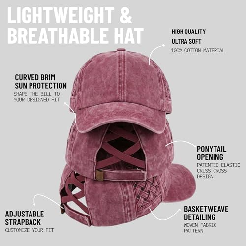 Image of Funky Junque Womens Baseball Cap Dad Hat Ponytail Messy Bun Trucker Ponycap