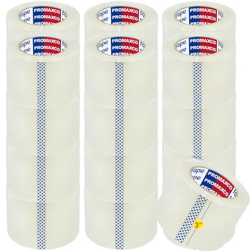 Image of 3 inch Heavy Duty Packing Tape, 24 Rolls, Clear, 3 inch Core, Total 1320Y, Clear, 2.2 mil, 3 inch x 55 Yards, Refill for Packaging and Shipping(3 inch Width, not 2 inch Width)
