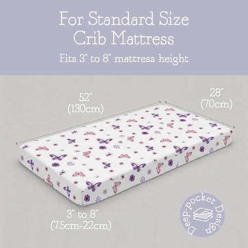 Image of Little Grape Land Crib Sheets for Boys and Girls, 2pk Baby Crib Fitted Sheet for Standard Size Crib and Toddler Mattress, Super Soft Baby Sheet