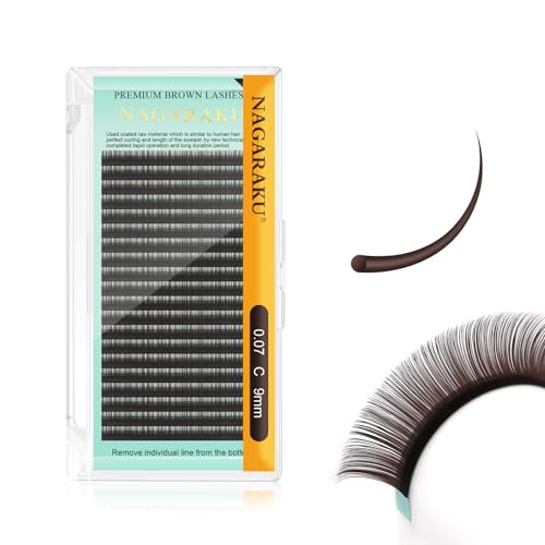 NAGARAKU Individual Lash Extensions 0.07 C 9mm Dark Brown
