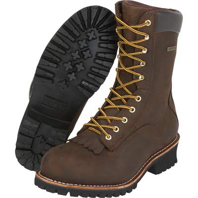 Gravel Gear Men's 10in. Waterproof Steel Toe Logger Work Boots - Brown, Size 8, Model Number NT200401-1ST
