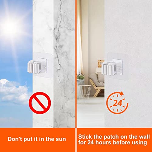 image for Zecval 4- Pack Mop and Broom Holder Wall Mount, Broom Gripper Holds Se