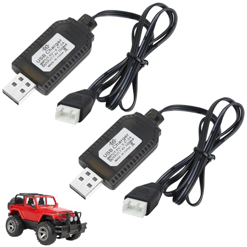 7,4V USB Chargeur Câble RC Universel avec Connecteur pour Batterie LiPo 2S 7.4V avec Prise XH-3PIN, Compatible avec Voiture RC, Bateau RC, Drone RC, Avions RC...