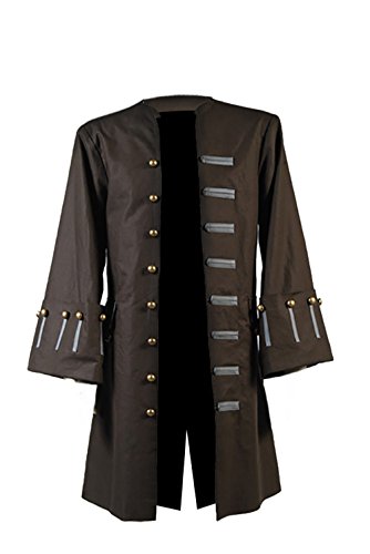 Men's Caribbean Sparrow Cotton Coat - Johnny Pirate Coat Cosplay Brown And Black Jacket2