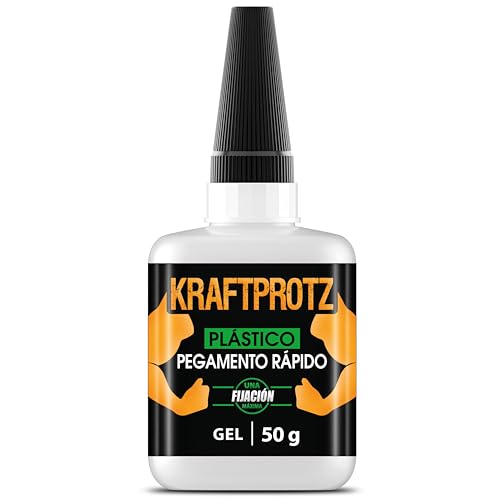 Pegamento plástico 50 g – KRAFTPROTZ gel extra fuerte, resistente al agua y calor – cierre antigoteo contra secado – adhesivo grueso para ABS, PVC, acrílico, plexiglás y más – ideal para bricolaje