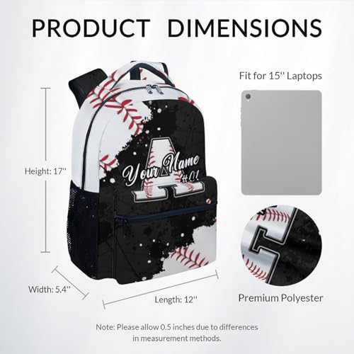 COZYAURA Boys Backpack - Baseball Backpacks for Kids - Personalized Initial Bookbag with Name - 17 Inch Sports Theme School Bag for Elementary, Middle School2