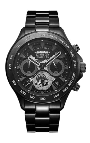 FILIPPO LORETI | GC Guardian Watches for Men Mens Chronograph Black Dial 42mm Stainless Steel Case & Black SST Bracelet 10 ATM WR VK63 MechaQuartz Date Function Limited Edition Gift