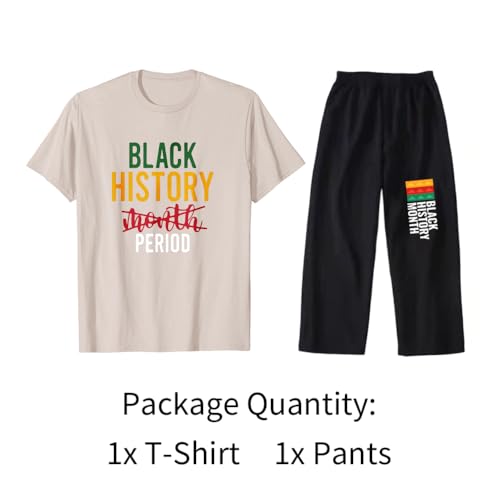 Image of Black History Pajamas, Graphic Matching Sets for Women, Magic Afro American Natural Hair Vintage Melanin T-Shirts and Pants