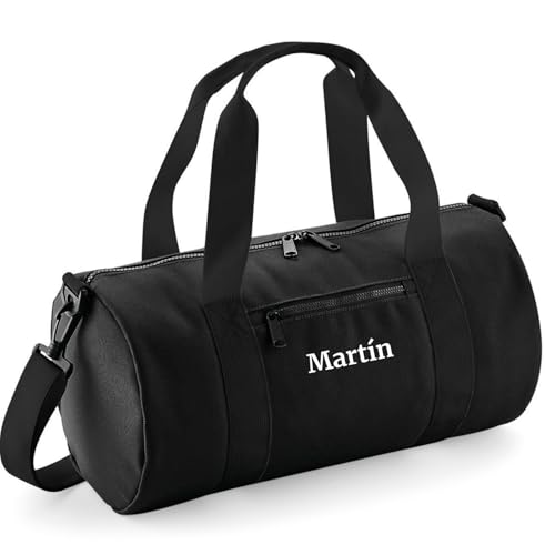 Cocholate | Bolsa de Deporte Infantil Personalizada 16L | Bolsa Actividades extraescolares | Personalizable Mediante Bordado con el Nombre o Iniciales. (Negro)