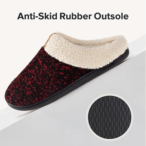 Image of ULTRAIDEAS Women's Indoor Bedroom Slipper with Memory Foam, Gift for Women, Wool-Like House Shoe with Anti-Skid Rubber Sole for Ladies