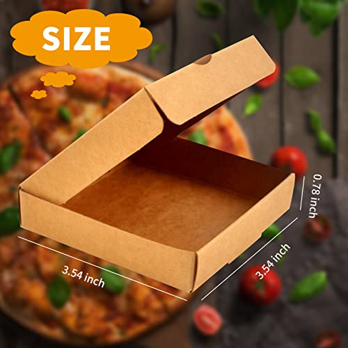 Wangdefa 50 Pack 3.5 Inch Small Pizza Boxes Disposable Pizza Boxes Mini Cardboard Pizza Boxes Mini Pizza Boxes 3.5 X 3.5 For Pizza Cake Cookies Party Favors Weddings #TOP1