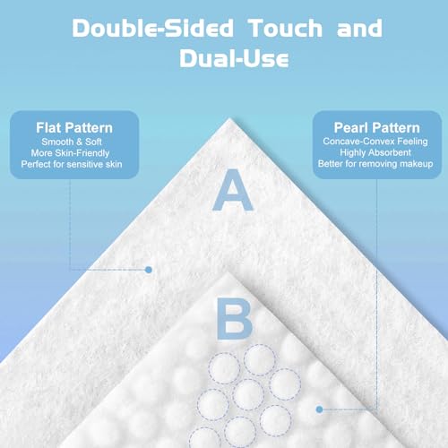 Rouceyxin Cotton Facial Dry Wipes 100 Count, Deeply Cleansing Disposable Face Towel Wash Cloth, Multi-Purpose for Skin Care, Make-up Wipes and Facial Cleansing (4 Pack)