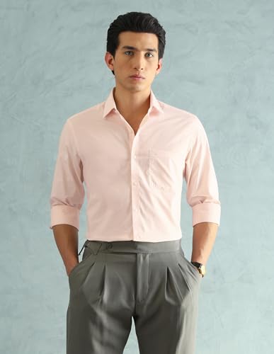 Image of Arrow Slim Fit Mens Formal Shirt - 100% Cotton, Breathable & Comfortable, Full Sleeves Shirts for Men