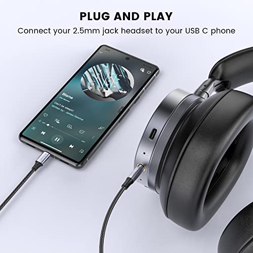 MOSWAG USB C auf 2,5 mm Audiokabel, USB C auf 2,5 mm Kopfhörer-Verlängerungskabel für Bose QuietComfort SE, QCSE, QC45, QC35 II, QC35, QC25 Kabel und weitere Kopfhörer