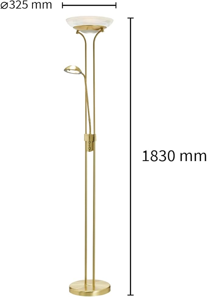 Lindby Lindby LED vloerlamp Yveta (modern) in Messing uit overige metaal o.a. voor woon-/ eetkamer, inclusief lichtbron - uplighter photo 3