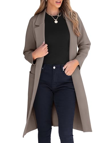 Image of ANRABESS Womens Cardigan Sweater 2026 Fall Outfits Knitted Lapel Long Coats Coatigans