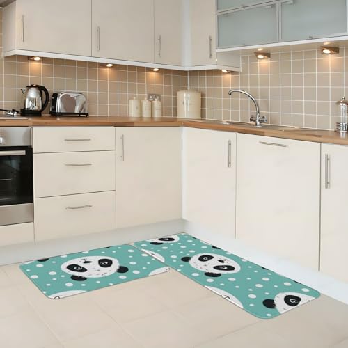 Alfombras de cocina para evitar resbalones y decorar con hermosos pandas 3