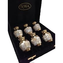 Cremation Urn, Mother of Pearl Keepsake Funeral Urns-Set of 6 with Case