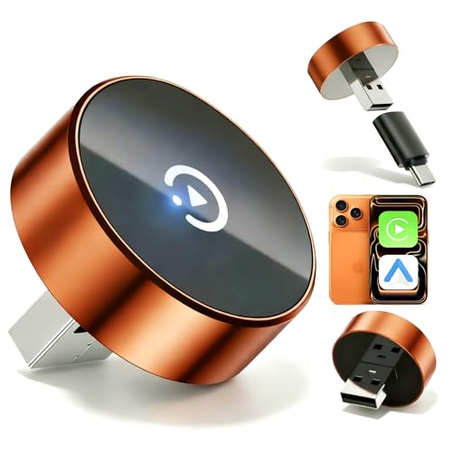 Image of 2026 Wireless CarPlay & Android Auto Adapter, 2-in-1 Mini Adapter for iPhone & Android, for USB-A /USB-C, Plug & Play, Fast Auto Reconnect, Low Latency