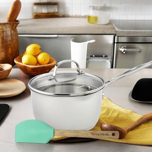 Cacerola de acero inoxidable de 2 cuartos Chef'S para evitar comidas quemadas 4