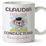 MUGFFINS Tazas Personalizadas para CONDUCTORA - En Español - Koalificados Personalizados - 11 oz / 330 ml - Regalo Personalizable original y divertido
