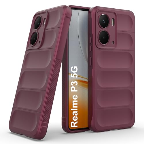 Image of amazon basics Back Case Cover for Realme P3 5G | Compatible for Realme P3 5G Back Cover | Liquid Silicon Magic Case with Camera Protection | Plum