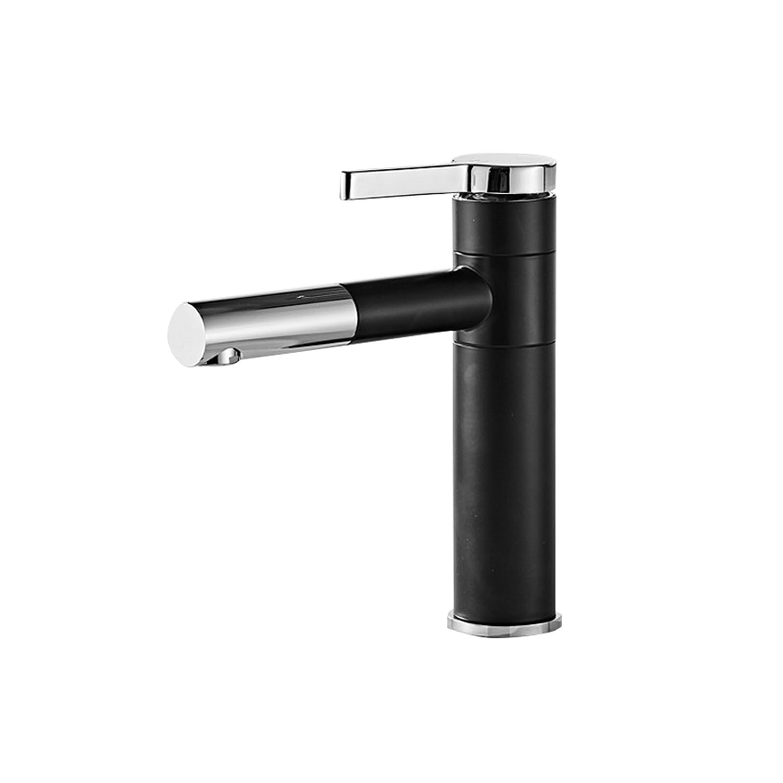 Sink Faucets Basin Mixer 360 Rotation Spout Tap Hot Cold Faucet Water Taps Crane Brass(Black Chrome Faucet)