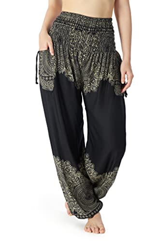 Lannaclothesdesign Black Flower and Black Mandala Boho Pants Bundle Size XX-Large2