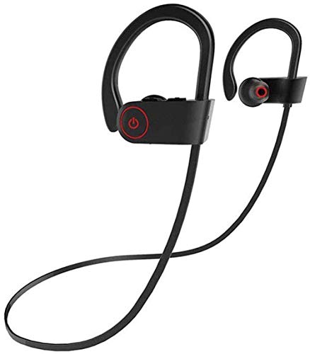 ConPush Auriculares Bluetooth Inalmbrico En el oido Auricular con micrfono para Gimnasio Corriendo Deportes (Rojo, IPX7, HD, 8 Horas)