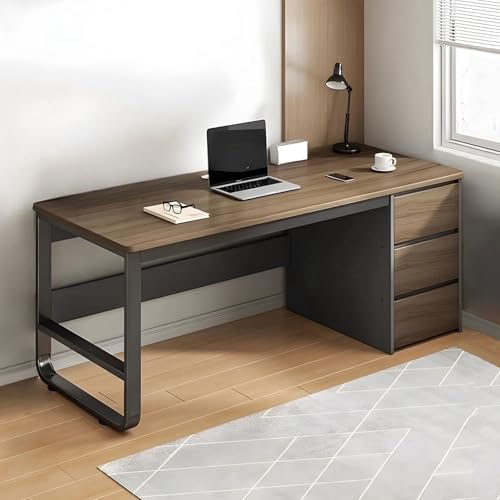 La Mejor Selección de Escritorio Oficina , tabla con los diez mejores. 41 120CM Escritorio de Oficina Minimalista, Espacioso Escritorio para Computadora con 3 Cajones, Escritorio Minimalista con Patas de Mesa Reforzadas, Ideal para Estudio,Juegos y...
