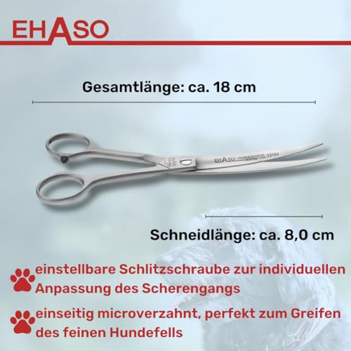 EHASO Gebogene Hundeschere Rostfrei, 18cm matt