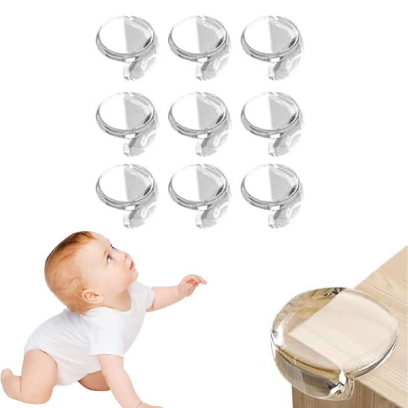 Image of Safe-O-Kid - (Pack of 10) Ball Shaped Baby Safety Corner Guards with Strong 3 M Adhesive- Transparent Extra Safe, BPA Free, Non-Toxic, Elegant,Soft & Safe, Furniture Protectors