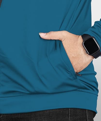 Image of FIBREZA Men Solid Polyester Sports Jacket Long Sleeves Full Zip with Pocket Gym, Running & Travel Upper Wear