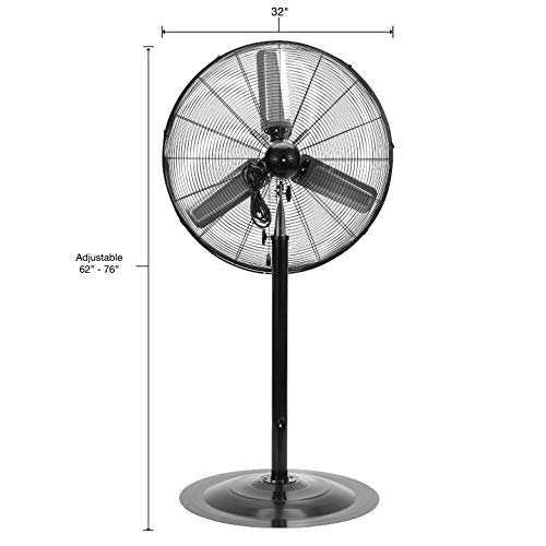 OEMTOOLS 29.99 Inch High-Velocity Indoor Stationary Pedestal, Old Model Commercial Fan, Black