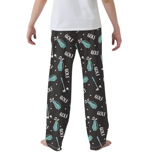 CaTaKu Boys Cute Golf Balls Pants for Boys Girls Wide Leg Sweatpants Kids Long Bottoms with Pockets Size 6-14Y2