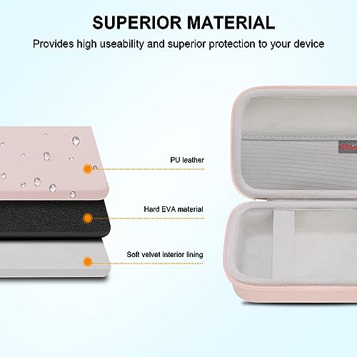 Image of Elonbo Carrying Case for KODAK Mini 2 Retro 2x3 inch P210R 4PASS Portable Photo Printer, Kodak Mini Instant Digital Camera Hard Travel Bag Storage Holder, Pocket Fits Film Cartridge, Pink