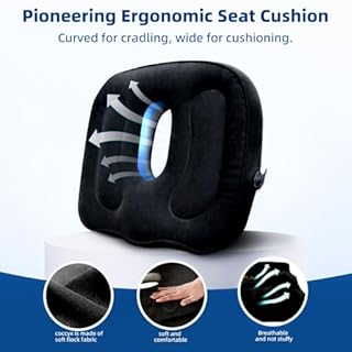 Takzop Sondor Travel Cushion,Air Seat Cushion,Evolution Cushion Portable & Lightweight Inflatable Seat Cushion - Ideal for Airplane Chairs, School Bleachers, Stadium Seats, and Wheelchairs