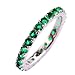 Psiroy 925 Sterling Silver Created Emerald Quartz Filled Eternity Stacking Ring Band Size 7