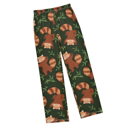 Red Pandas Graphics Boys Track Pants Toddler Casual Pants Sweatpants Kids Athletic Pants for 6-8 Years