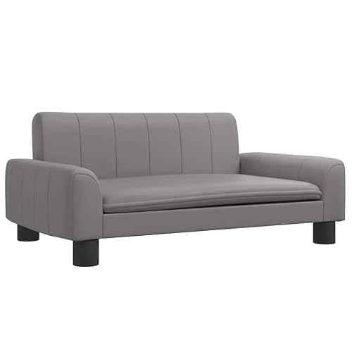 vidaXL Cama para Perros de Cuero sintético Gris 70x45x30 cm