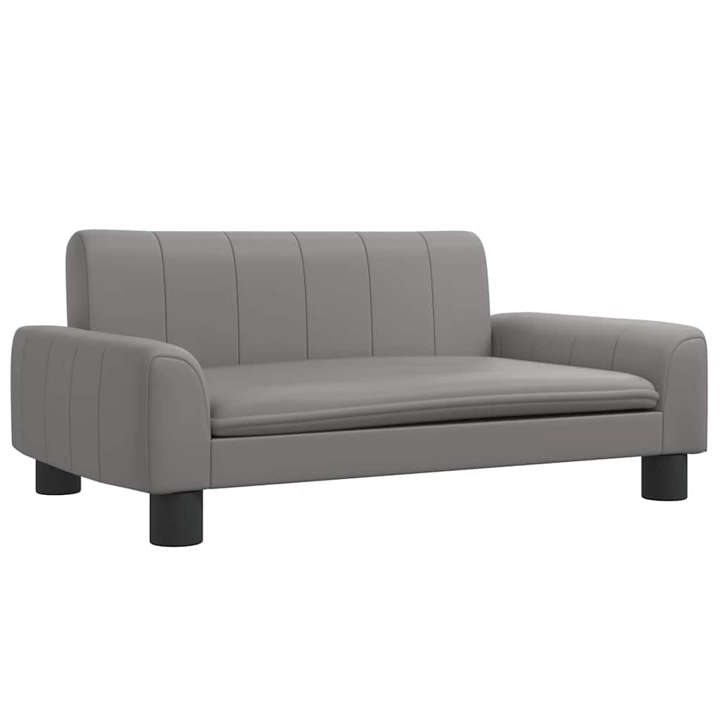 Hundebett Grau 70x45x30 cm Kunstleder Hundebetten Waschbar Hundebett, Hundekissen, für mittelgroße Hunde