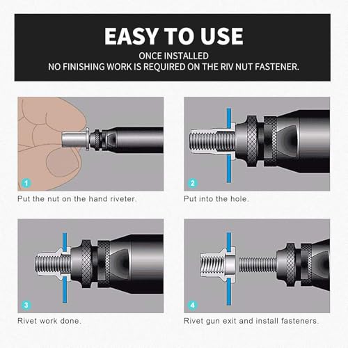 60 Stück Nietmuttern M5 Edelstahl - Einziehmuttern Gewindenieten Blindnietmuttern Nietmuttern Einnietmuttern M5 Edelstahl für Metallplatten, Rohre und mehr