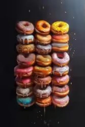 Tableau mural coloré beignet et dessert 60x80 cm encadré