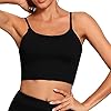 Lemedy Women Padded Sports Bra Fitness Workout Running Shirts Yoga Tank Top (XL, Black)